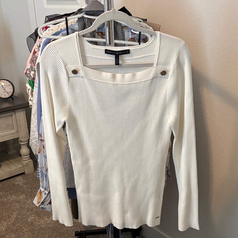 White House Black Market Cream Sweater